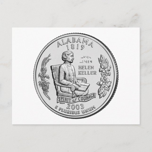 Carte Postale Quart de dollar de l'Alabama (Devant)