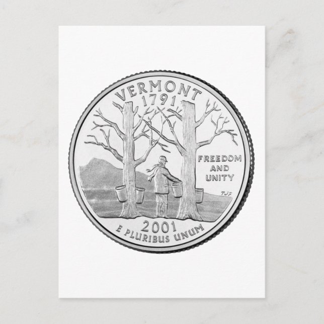 Carte Postale Quart de dollar du Vermont (Devant)