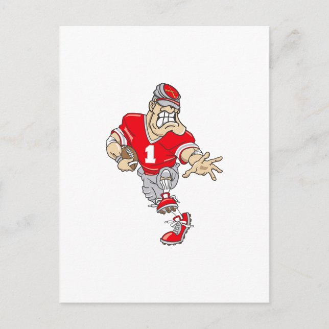 Carte Postale Quarterback Rouge (Devant)