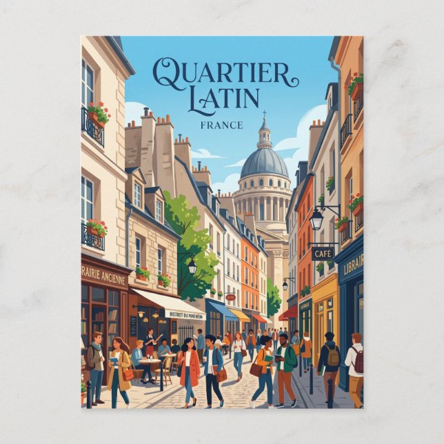 Carte Postale Quartier Latin France (Devant)