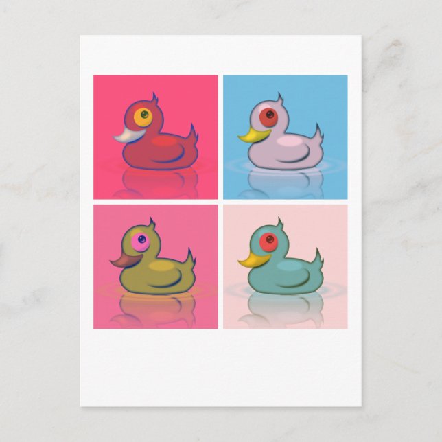 Carte Postale Quatre Canards colorés (Devant)