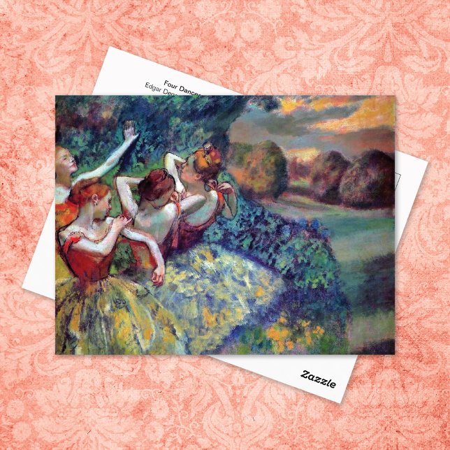 Carte Postale Quatre Danseurs Ballerinas Edgar Degas (Créateur téléchargé)