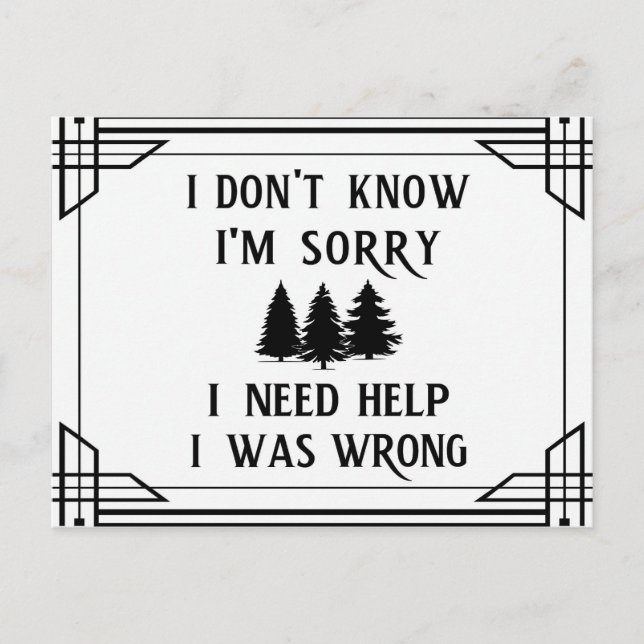 Carte Postale Quatre Phrases qui mènent à la sagesse (Devant)