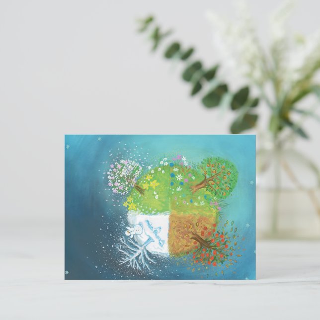 Carte Postale Quatre saisons sur Terre (Debout devant)