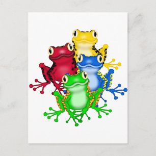 Carte Postale Quatre T-shirts et cadeaux de grenouilles