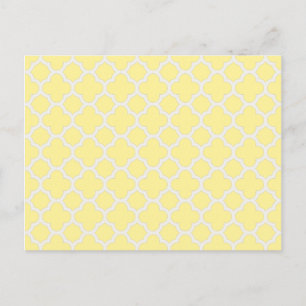 Carte Postale Quatrefoil en treillis classique en jaune canari