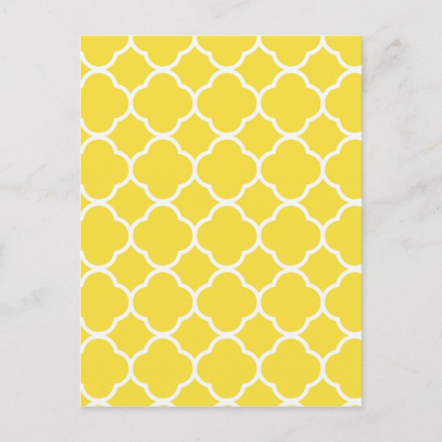 Carte Postale Quatrefoil jaune ressort (Devant)