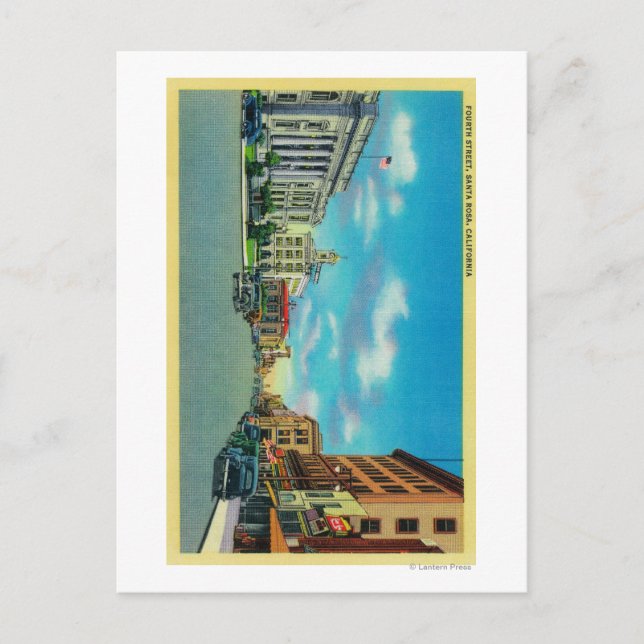 Carte Postale Quatrième rue à Père Noël Rosa, CASanta Rosa, CA (Devant)
