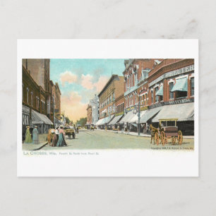 Carte Postale Quatrième rue vintage, La Crosse, Wisconsin
