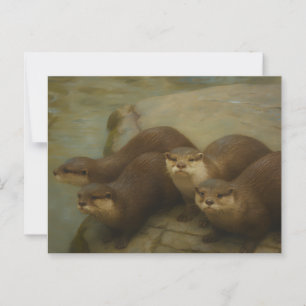 Carte Postale Quatuor Otter - Art de la faune