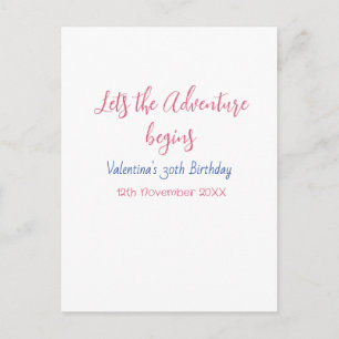 Carte Postale que l'aventure commence 30ème anniversaire ajouter
