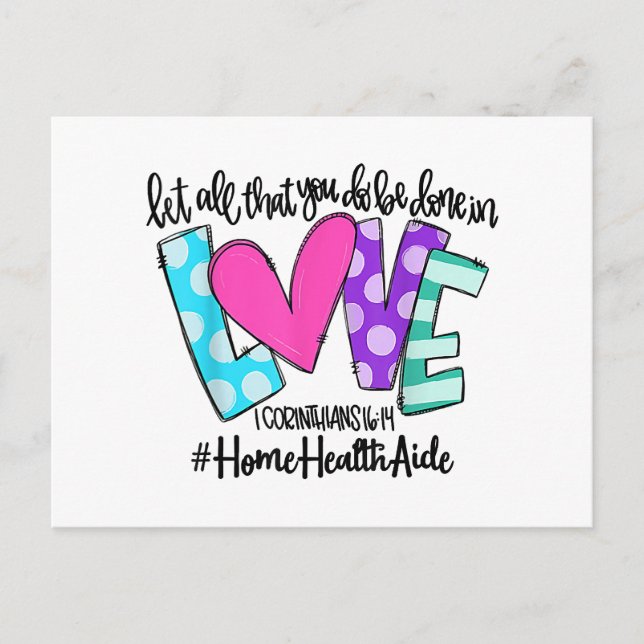Carte Postale Que Tout Ce Que Vous Faites Soit Fait Dans L'amour (Devant)