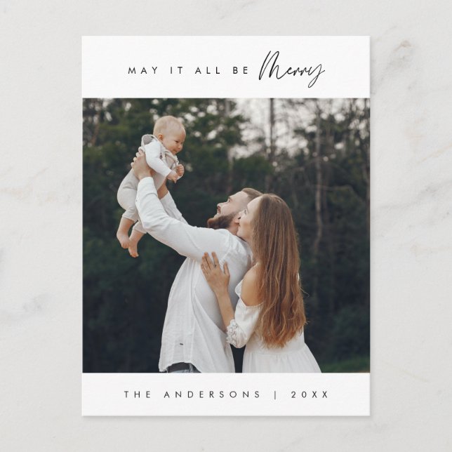 Carte Postale Que Tout Soit Joyeux, Photo Famille De Noël (Devant)