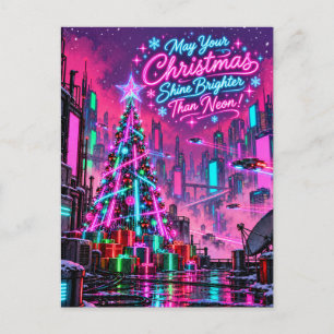 Carte Postale Que votre Noël brille plus fort que le néon