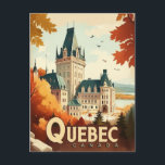 Carte Postale Québec, Canada Vintage voyage<br><div class="desc">Voyagez dans le temps avec cette carte postale de style vintage du Québec,  Canada! Cette carte postale est un moyen parfait de partager un morceau d'histoire avec vos amis et votre famille.</div>