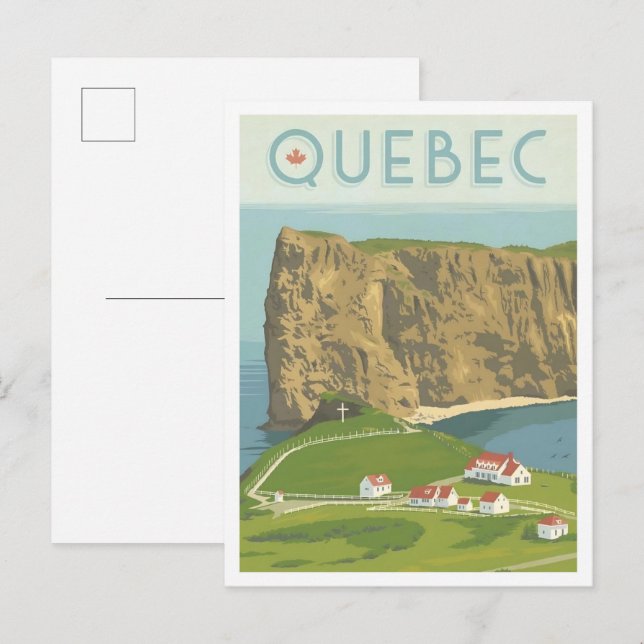 Carte Postale Québec Canada Voyage à l'ancienne  (Devant / Derrière)