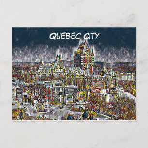 CARTE POSTALE QUÉBEC CITÉ CANADA COMIC POP ART