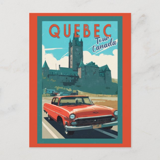 Carte Postale Québec Vintage Canada Château Frontenac Voyage (Devant)
