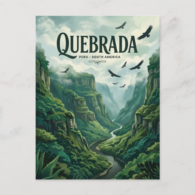 Carte Postale Quebrada de los Cuervos is already in Spanish, not (Devant)