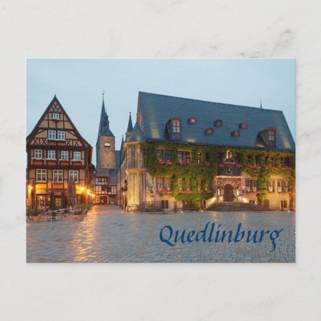 Carte Postale Quedlinburg photo de nuit (Devant)