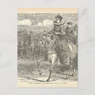 Carte Postale Queen Elizabeth I à Tilbury Antique Engraving