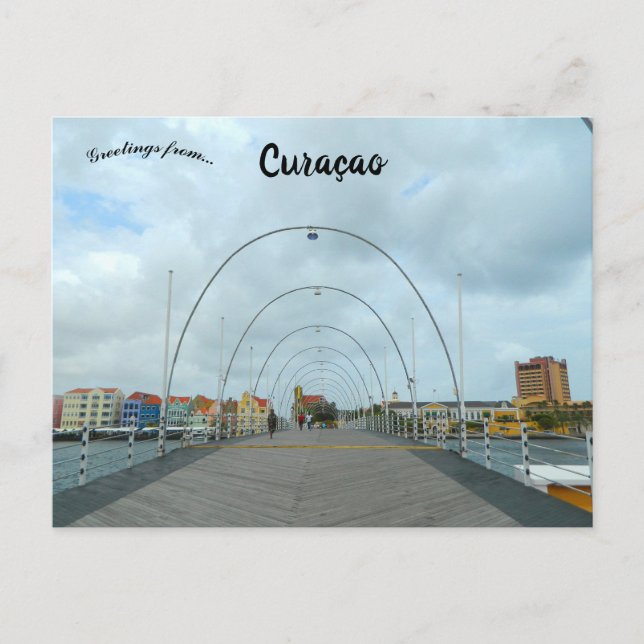 Carte Postale Queen Emma Bridge Willemstad Curaçao (Devant)