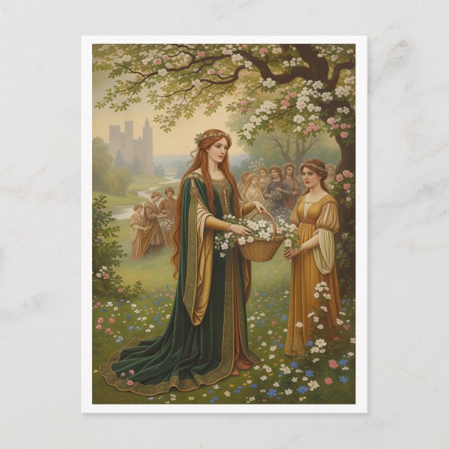 Carte Postale Queen Guinevere Flowers Pre-Raphaelite (Devant)