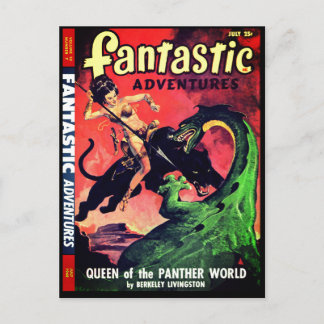 Carte Postale Queen of the Panther World: Fantasy Pulp Fiction