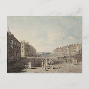 Carte Postale Queen Square, Londres, 1786 (w/c et pen and ink ov