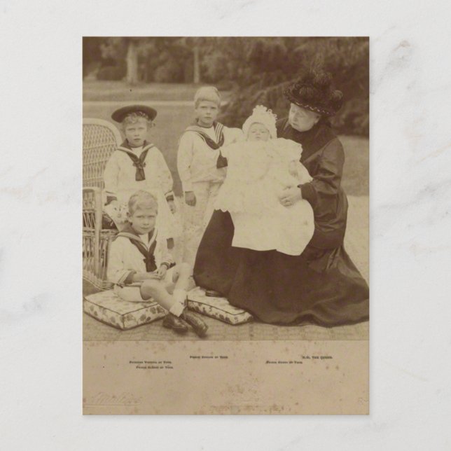 Carte Postale Queen Victoria avec petits-enfants "York" vers 190 (Devant)