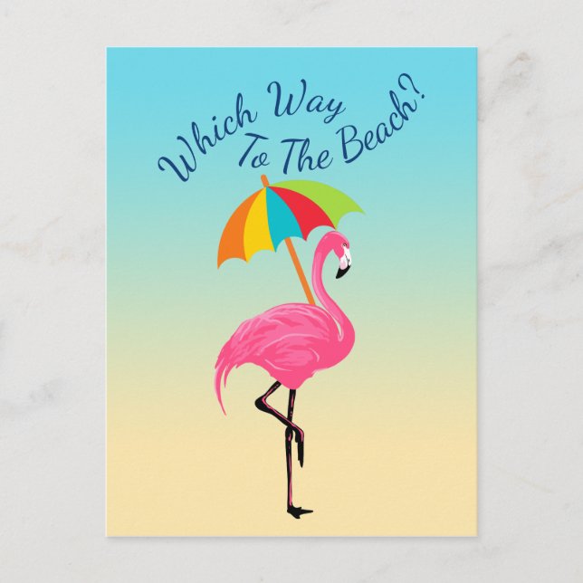 Carte Postale Quel Chemin Vers La Plage-Pink Flamingo (Devant)