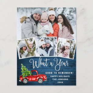 Carte Postale Quelle année Noël Camion de ferme rouge 4 Photo