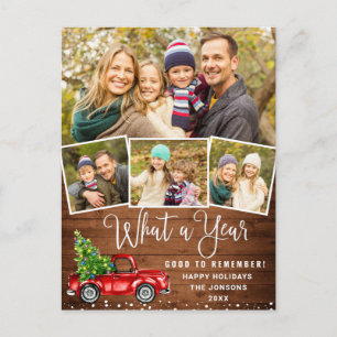 Carte Postale Quelle année Noël Camion de ferme rouge 4 Photo