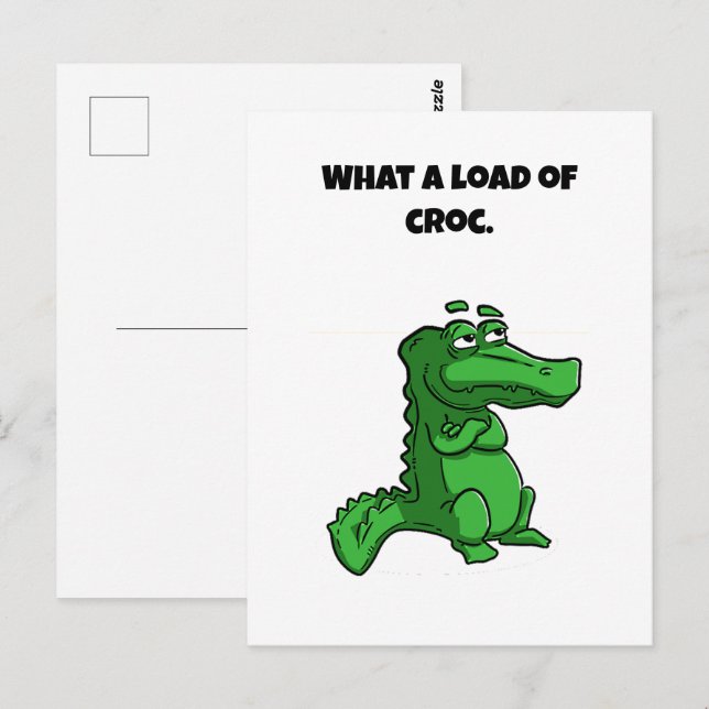 Carte Postale Quelle charge de croc amusant Alligator Cartoon (Devant / Derrière)