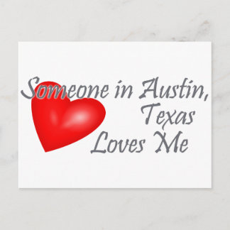 Carte Postale Quelqu'un à Austin, Texas m'aime