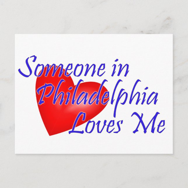 Carte Postale Quelqu'un à Philadelphie m'aime (Devant)