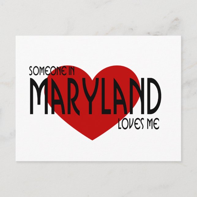 Carte Postale Quelqu'un dans le Maryland m'aime (Devant)