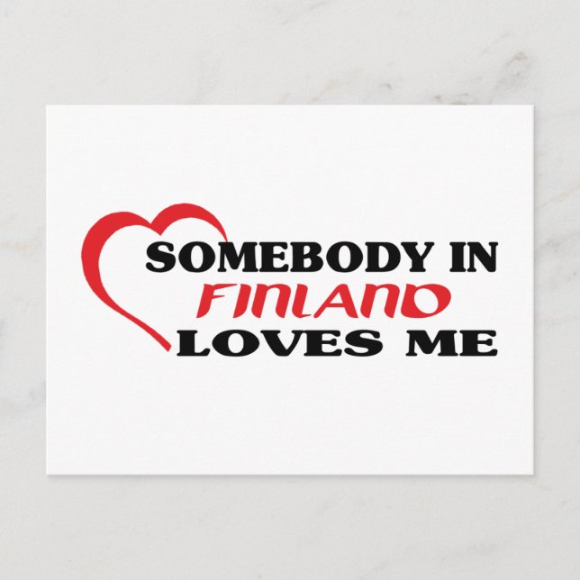 Carte Postale Quelqu'un en Finlande m'aime (Devant)