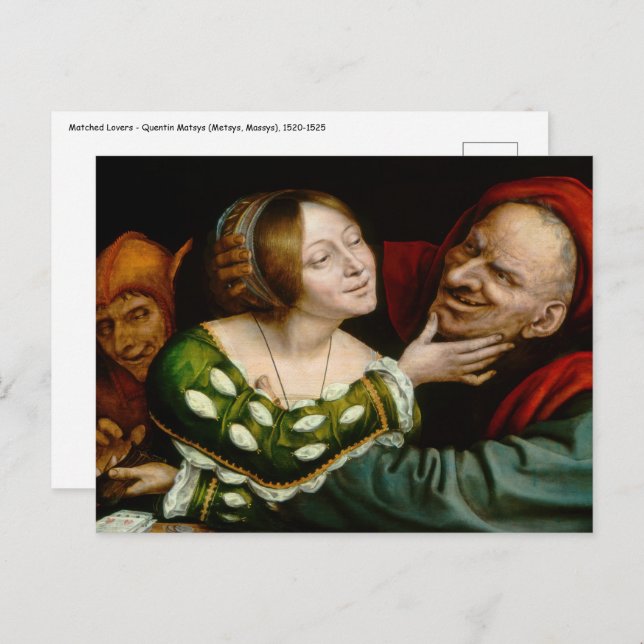 Carte Postale Quentin Matsys - Amants assortis (Devant / Derrière)