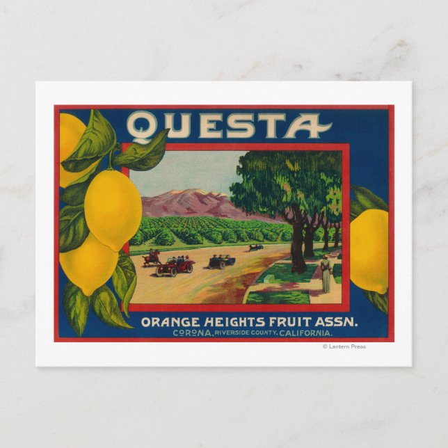 Carte Postale Questa Lemon LabelCorona, CA (Devant)
