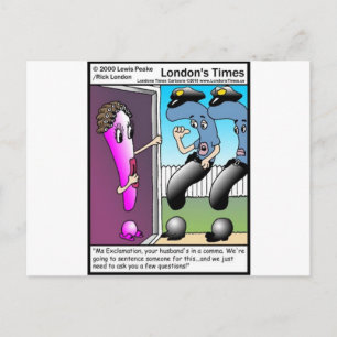 Carte Postale Question Police Drôle Cartoon Cadeaux & Tee - shir