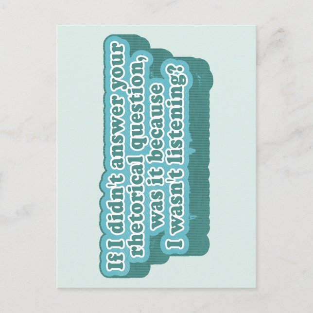 Carte Postale Questions rhétoriques Grammaire amusante (Devant)
