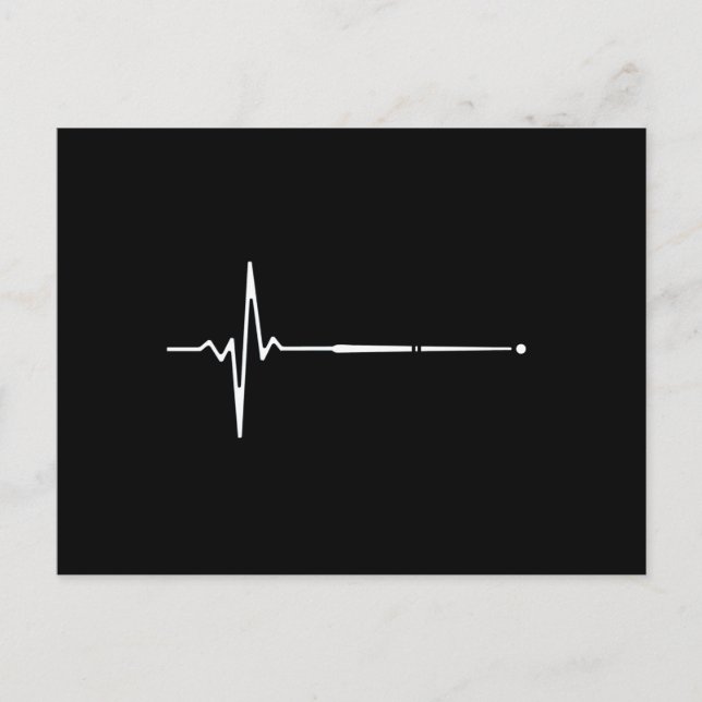 Carte Postale Queue de billard Battement de coeur (Devant)