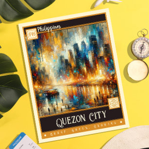 Carte Postale Quezon City, Philippines   Peinture Vintage