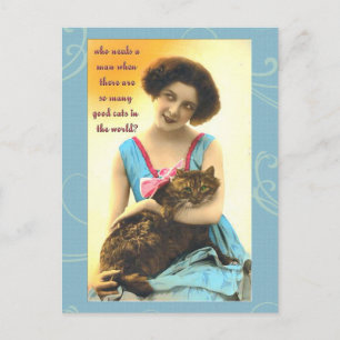 Carte Postale qui a besoin d'un homme tant de bons chats