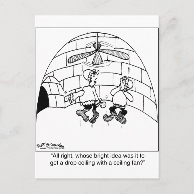 Carte Postale Qui a mis le ventilateur de plafond ? (Devant)