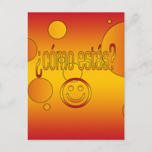 Carte Postale Qui est Cómo Estás ? Espagne Drapeau couleurs Pop