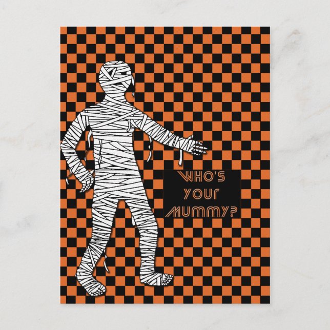 Carte Postale Qui est ton Halloween de maman ? (Devant)