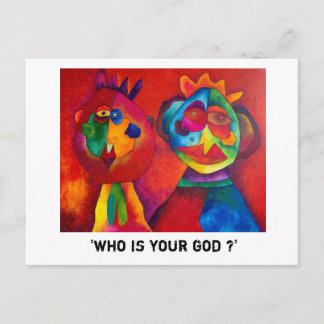 Carte Postale "qui est votre dieu ?"