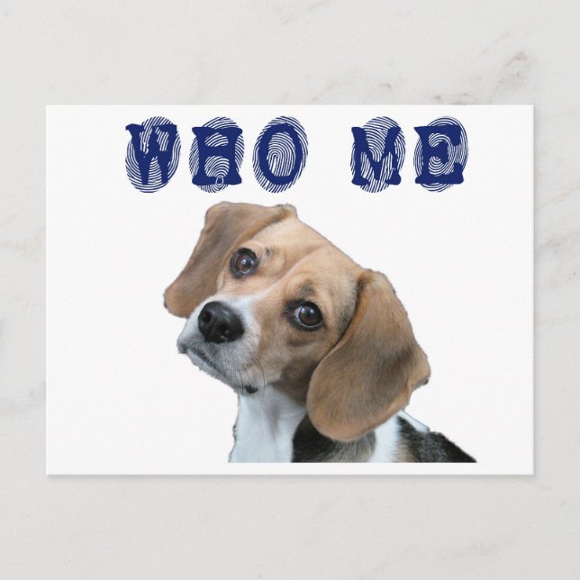 Carte Postale Qui j'empreinte digitale de chien (Devant)